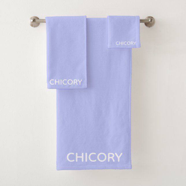 Chicory Flower blue colour name Bath Towel Set (Insitu)