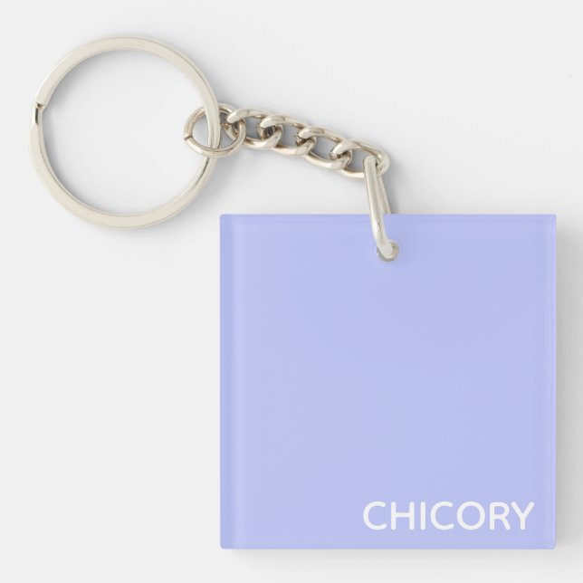 Chicory Flower blue colour name Key Ring (Front)