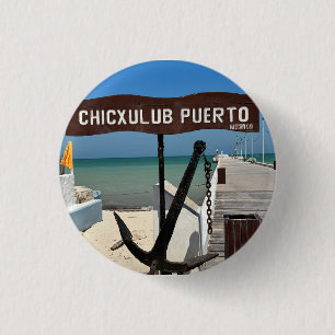 Chicxulub Puerto, Mexico - Round Button