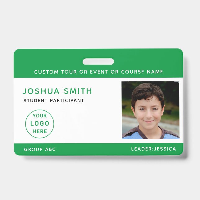 Chidren Photo ID Badge Music Tour School Trip  (Front)