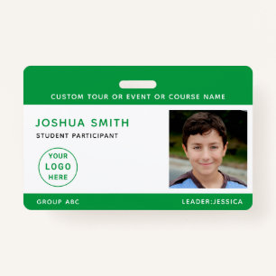 Chidren Photo ID Badge Music Tour School Trip