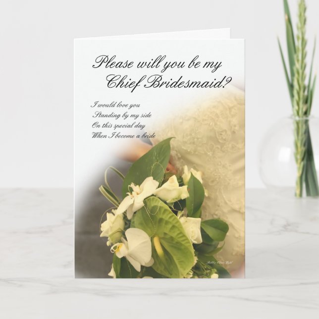 Chief Bridesmaid Wedding Card (Front)