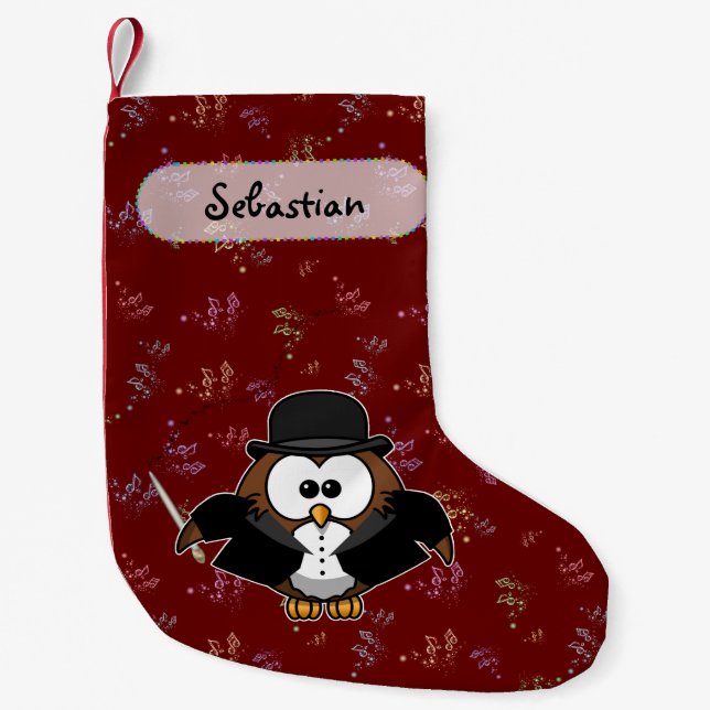 chief conductor owl Christmas stocking (Front)