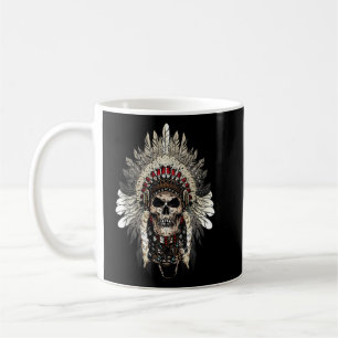 Chief Indian Skull Tribal Headdre For Indigenous Coffee Mug