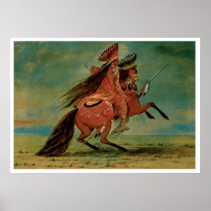 Chief Indian Warrior Vintage Art Print Poster