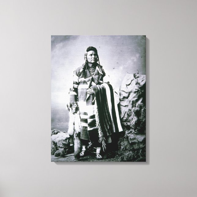 Chief Joseph (1840-1904) c.1880 (b/w photo) Canvas Print (Front)