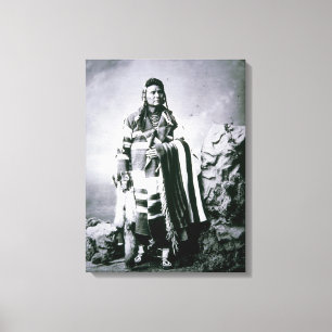Chief Joseph (1840-1904) c.1880 (b/w photo) Canvas Print