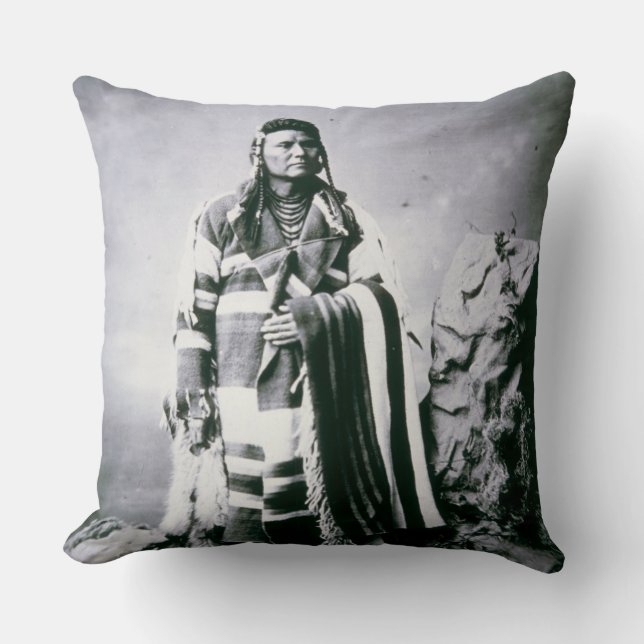 Chief Joseph (1840-1904) c.1880 (b/w photo) Cushion (Front)