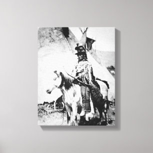 'Chief Looking Glass', c.1875 (b/w photo) Canvas Print