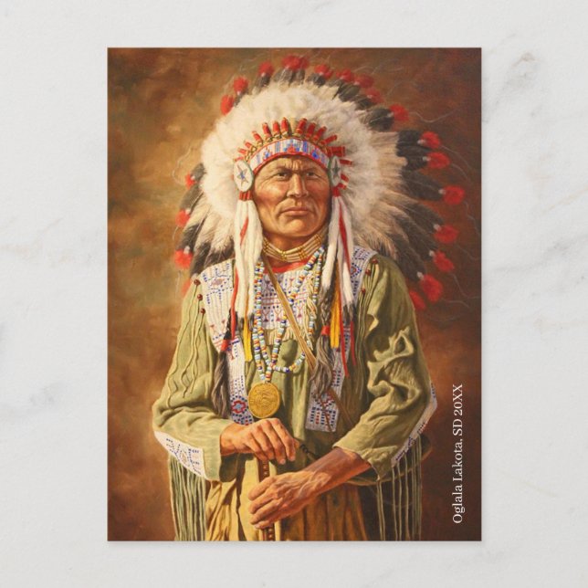 Chief Native American Lakota Postcard (Front)