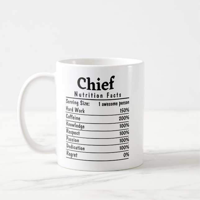 Chief Nutrition Facts Coffee Mug (Left)