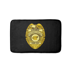 Chief Of Kitchen Police Badge Bath Mat