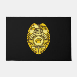 Chief Of Kitchen Police Badge Doormat