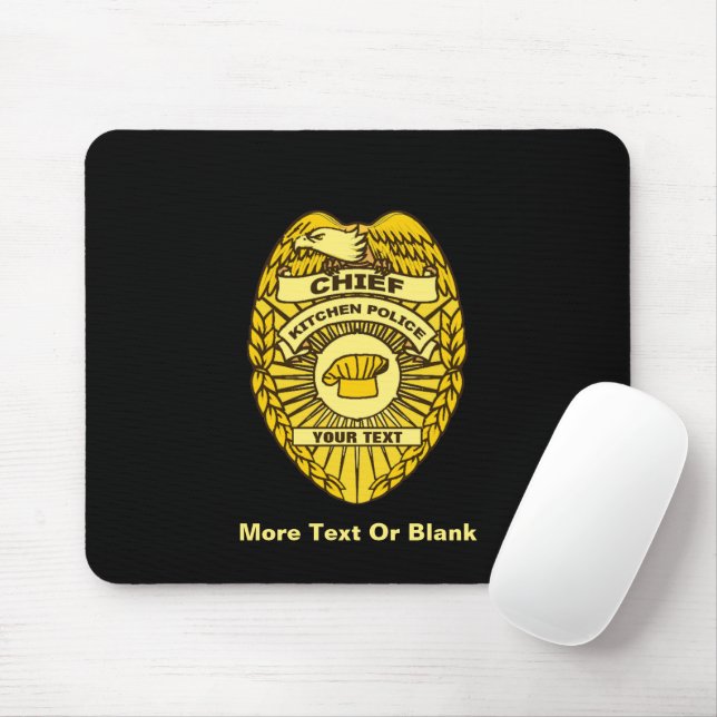 Chief Of Kitchen Police Badge Mouse Pad (With Mouse)