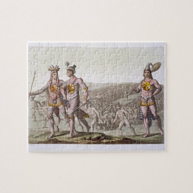 Chief Outina, Enemy of Saturiba, Walks Among his F Jigsaw Puzzle (Horizontal)