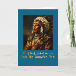 Chief pokalotatwat from the tribe indigenous nativ card
