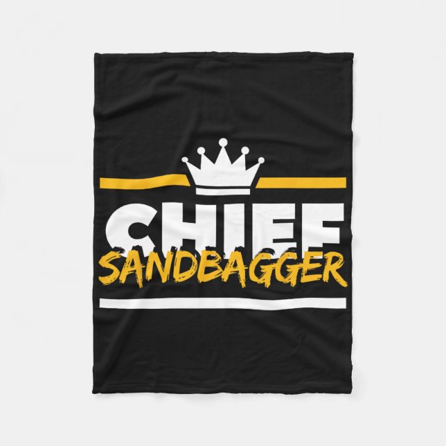 Chief Sandbagger Gag Golf  Fleece Blanket (Front)