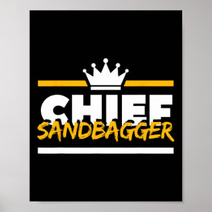 Chief Sandbagger Gag Golf Poster