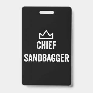 Chief Sandbagger Golf Meme Bjj Chess Sandbag ID Badge
