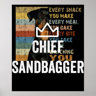 Chief Sandbagger Golf Meme Bjj Chess Sandbag Poster