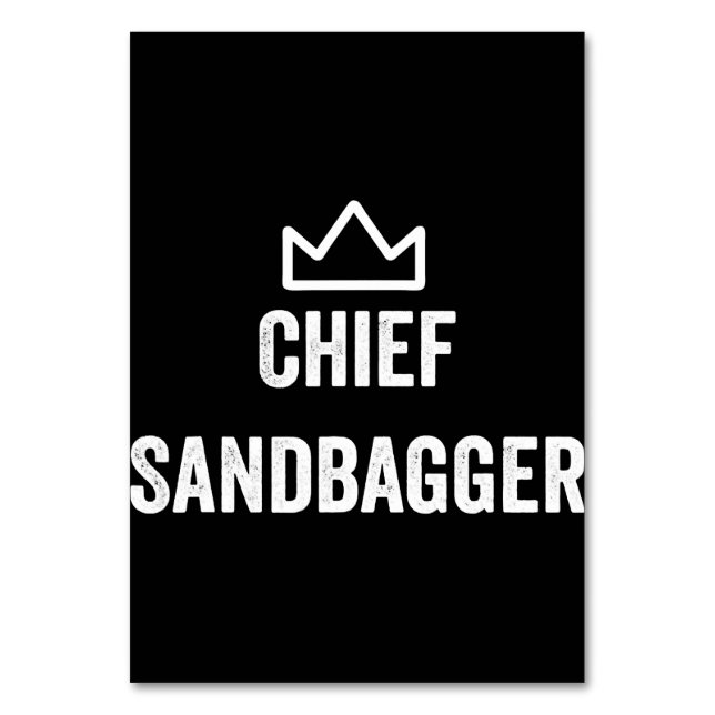 Chief Sandbagger Golf Meme Bjj Chess Sandbag Table Number (Front)