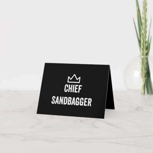 Chief Sandbagger Golf Meme Bjj Chess Sandbag Thank You Card (Front)