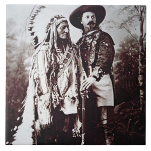 Chief Sitting Bull (1831-90) on tour with Buffalo Tile