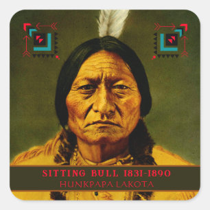 Chief Sitting Bull Tribal Native American Lakota Square Sticker