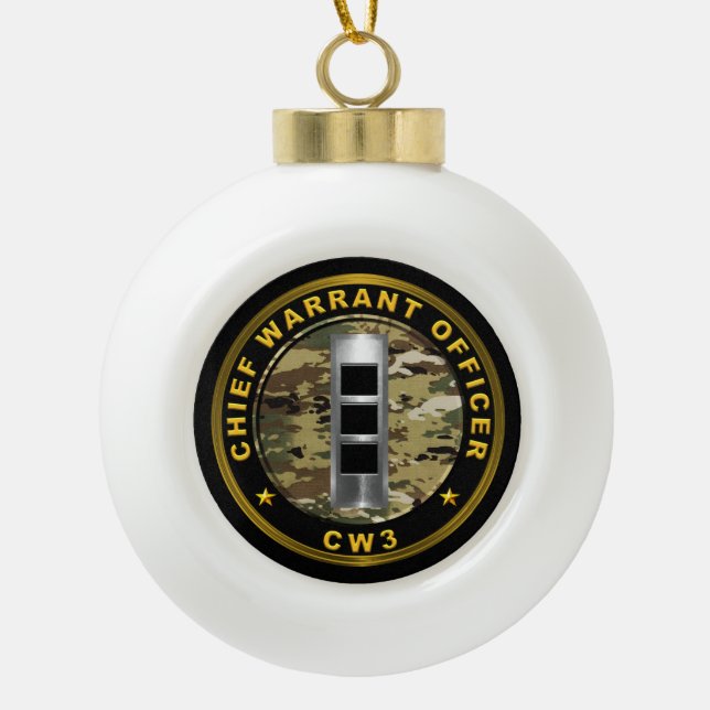 Chief Warrant Officer Three CW3 Metal Ornament (Front)