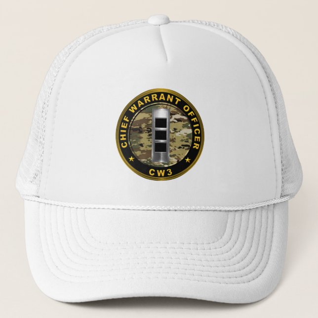 Chief Warrant Officer Three CW3 Trucker Hat (Front)
