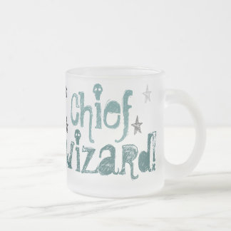 chief wizard! frosted glass mug