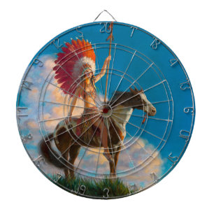 Chieftess Female Native American Indian Chief Dartboard