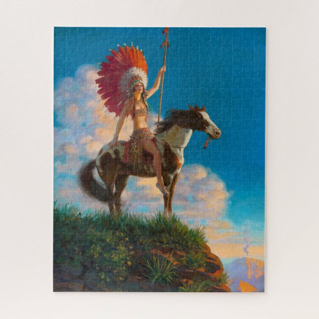 Chieftess Female Native American Indian Chief Jigsaw Puzzle (Vertical)