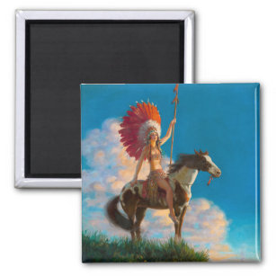 Chieftess Female Native American Indian Chief Magnet