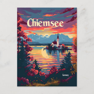 Chiemsee Germany vintage art Postcard