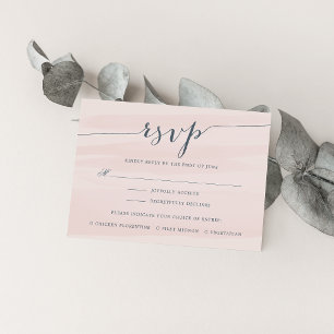 Chiffon RSVP Card w/ Meal Choice   Blush