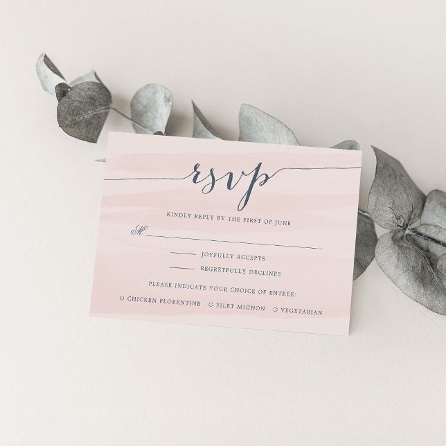 Chiffon RSVP Card w/ Meal Choice | Blush (Creator Uploaded)
