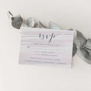 Chiffon RSVP Card w/ Meal Choice Grey Lilac