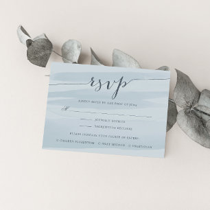 Chiffon RSVP Card with Meal Choice Sky