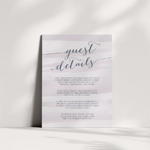 Chiffon Watercolor Guest Details Card   Grey Lilac