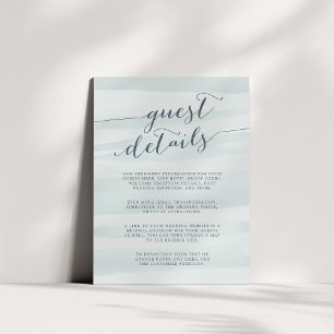 Chiffon Watercolor Guest Details Card Sea