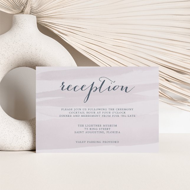 Chiffon Watercolor Reception Card | Grey Lilac (Creator Uploaded)