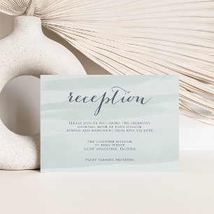 Chiffon Watercolor Reception Card   Sea