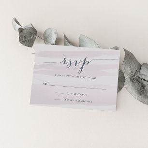 Chiffon Watercolor RSVP Card   Grey Lilac