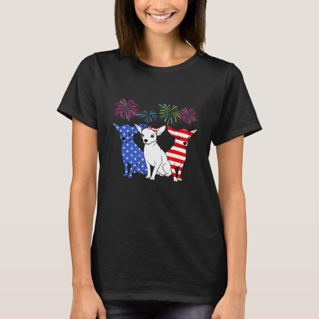 Chihuahua 4th Of July Chihuahua American Flag T-Shirt (Front)