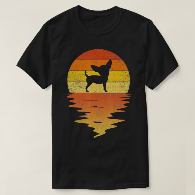 Chihuahua  70s vintage retro sunset Chihuahua  T-Shirt (Design Front)