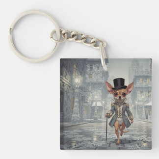 Chihuahua About Town In Paris Key Ring