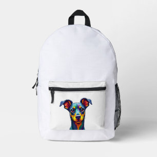 Chihuahua Abstract Painting Colour Cute Dog (1) Printed Backpack