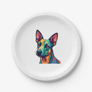 Chihuahua  Abstract Painting  Colour  Cute Dog (3) Paper Plate