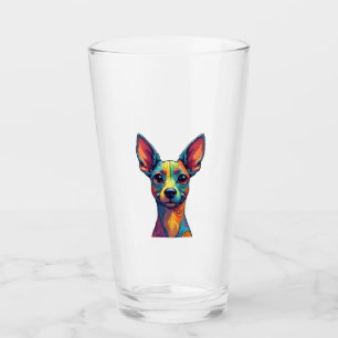 Chihuahua  Abstract Painting  Colour  Cute Dog (5) Glass